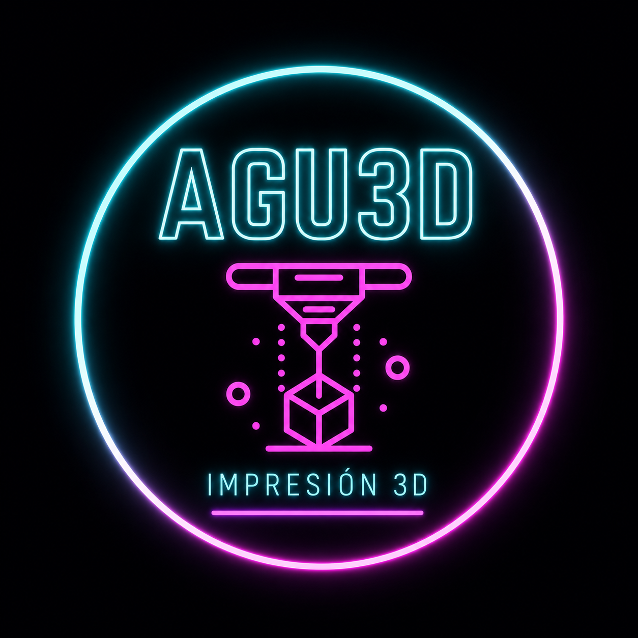 Logo AGU 3D que se construye capa por capa